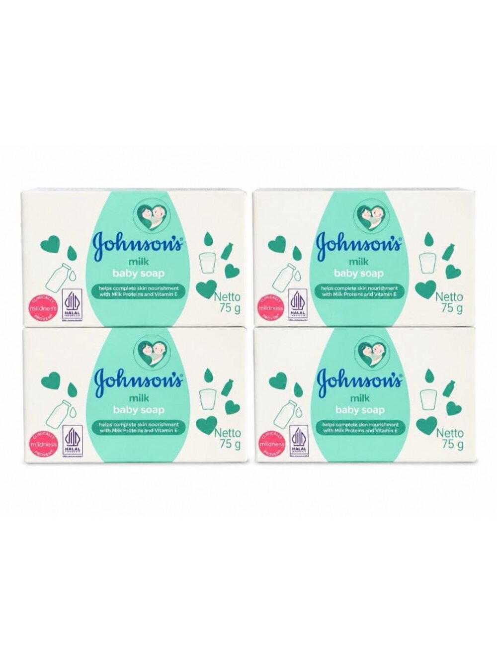 Johnson's Baby Milk Bar Soap 75g Set of 4